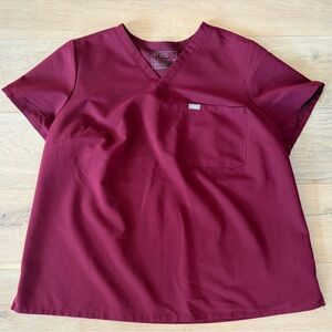Figs Catarina scrub top in burgundy- Size 3XL